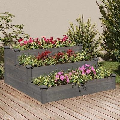 VidaXL Plantenbak verhoogd 120x120x56 cm massief vurenhout grijs VidaXL Plantenbak verhoogd 120x120x56 cm massief vurenhout grijs