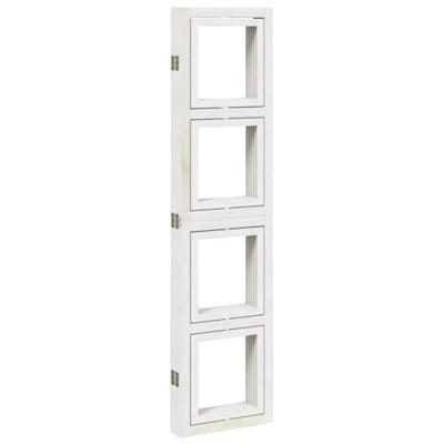 Kamerscherm met 5 panelen massief paulowniahout wit