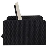 2-delige Loungeset met kussens poly rattan zwart - thumbnail