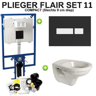 Plieger Flair Compact Amica set 11 Zwart/Wit (Meerprijs €30,00)