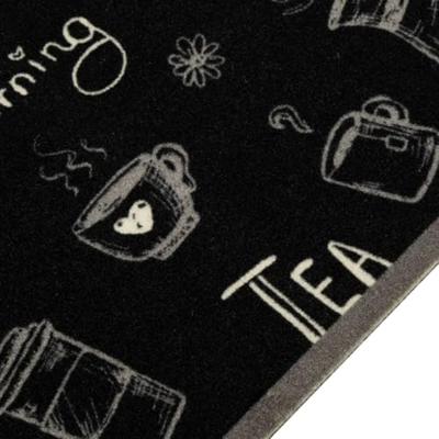 VidaXL Keukenmat wasbaar ochtendprint 60x300 cm fluweel zwart