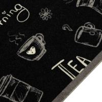 VidaXL Keukenmat wasbaar ochtendprint 60x300 cm fluweel zwart - thumbnail