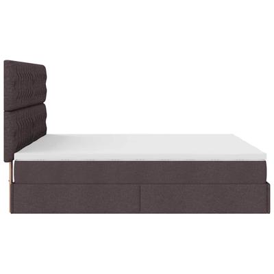 Ottoman bed met matrassen 200x200cm stof donkerbruin