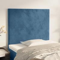 Hoofdborden 2 st 90x5x78/88 cm fluweel donkerblauw - thumbnail