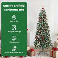 Kunstkerstboom met 150 LED Groen 150 cm PVC en Plastic en Staal - thumbnail