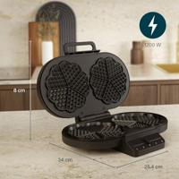 Princess neu Dubbel wafelijzer Anti-aanbaklaag, BPA-vrij, Oververhittingsbeveiliging Zwart - thumbnail