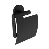Toiletrolhouder Wiesbaden Alonzo Met Klep Mat Zwart - thumbnail