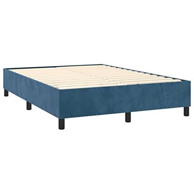 Boxspring bed 140x200 cm fluweel donkerblauw