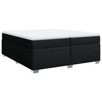 Boxspring met matras stof zwart 200x200 cm - thumbnail