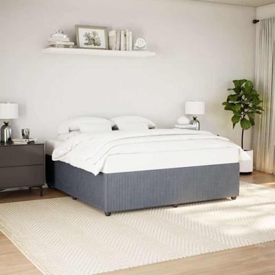 Bedframe zonder matras 200x200 cm fluweel donkergrijs