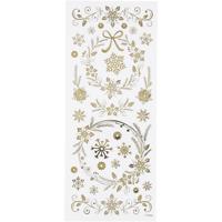 Creativ Company Stickers, kerst sterren, vel 10x24 cm, ca. 29 stuk, goud, 1 vel - thumbnail