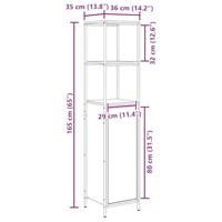Badkamermeubel met planken 36x35x165 cm gerookt eiken - thumbnail