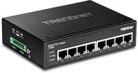 TRENDnet 8-poorts geharde industriële onbeheerde gigabit PoE+ DIN-railschakelaar, TI-PG80, 200W volledig PoE+ stroombudget, 16 Gbps schakelcapaciteit, IP30-nominale netwerkschakelaar, levenslange - thumbnail
