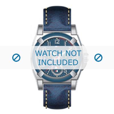 Tommy Hilfiger horlogeband TH-50-1-14-0717 / TH-50-1-14-0718 / TH679300956 Leder Blauw 22mm + wit stiksel