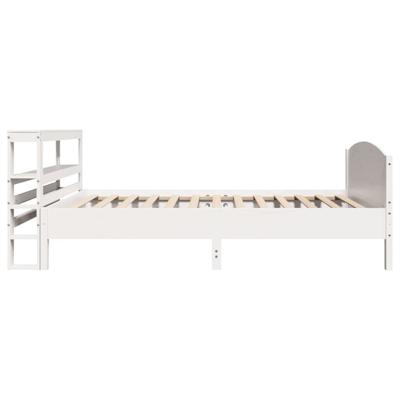 Bedframe zonder matras massief grenenhout wit 75x190 cm