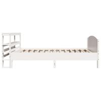 Bedframe zonder matras massief grenenhout wit 75x190 cm - thumbnail