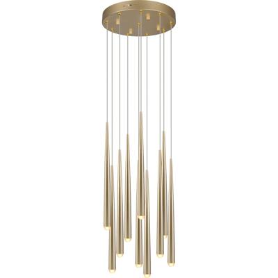 LED Hanglamp - Trio Select Cala - 10 Lichtpunten van 3.8 Watt - Hoogte aanpasbaar - Aanpasbare Lichtkleur - Dimbaar - Goud - Metaal