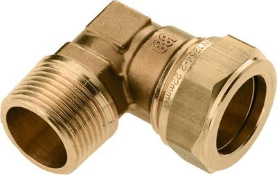 Bonfix knelkoppeling - knie - buitendraad - 1 x 28mm - Messing
