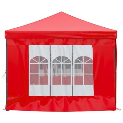 Partytent inklapbaar met zijwanden 3x6 m rood - thumbnail