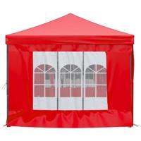 VidaXL Partytent inklapbaar met zijwanden 3x6 m rood - thumbnail