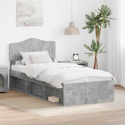 Bedframe Concerte Grijs 90 x 190 cm Massief grenenhout