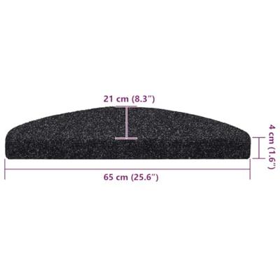Trapmatten Zelfklevend 30 stuks 65x21x4 cm Zwart Halfrond Groot