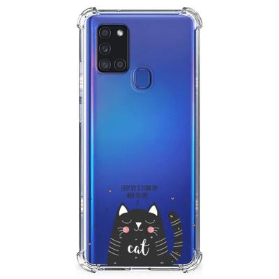 Samsung Galaxy A21s Stevig | Bumper Hoesje | Cat Good Day