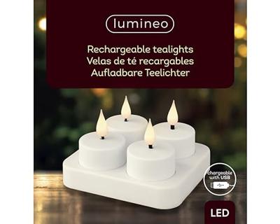 LED kaars Lumineo 485346 Herlaadbaar Binnenkant (4 Stuks)