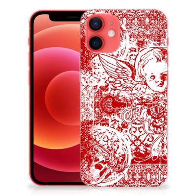 Silicone Back Case iPhone 12 Mini Angel Skull Rood