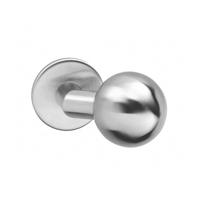 Knop bol/schuin vast op rozet verdekt 4mm RVS - thumbnail