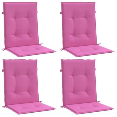 VidaXL Stoelkussens 4 st lage rug stof roze VidaXL Stoelkussens 4 st lage rug stof roze