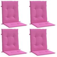 VidaXL Stoelkussens 4 st lage rug stof roze - thumbnail