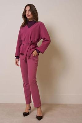 Anne bonded trousers - vintage berry - 13369