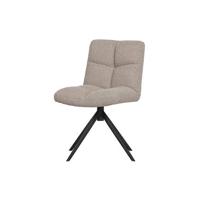 WOOOD Draaibare Eetkamerstoel 'Vinny' Bouclé, kleur Zand - thumbnail
