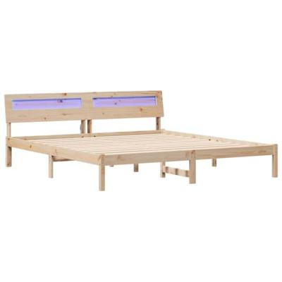 Bedframe met hoofdeinde Bruin 180 x 200 cm Massief grenenhout