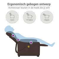 Sta-op-massagestoel elektrisch verstelbaar microvezelstof bruin - thumbnail