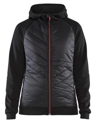 Blåkläder dames hybride sweater 34642526 | zwart/rood | maat m - 7330509727119