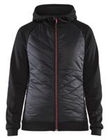 Blåkläder dames hybride sweater 34642526 | zwart/rood | maat m - 7330509727119 - thumbnail