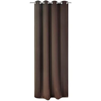 VidaXL Gordijn met metalen ringen verduisterend 270x245 bruin