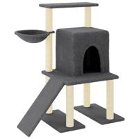 VidaXL Kattenmeubel met sisal krabpalen 96,5 cm donkergrijs - thumbnail