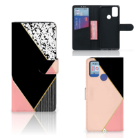 Alcatel 1S (2021) | Book Case | Zwart Roze Vormen - thumbnail