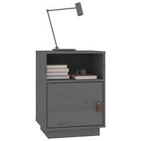 Nachtkastjes 2 st 40x34x55 cm massief grenenhout grijs - thumbnail