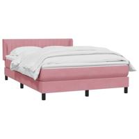 Boxspring met matras fluweel roze 160x220 cm - thumbnail