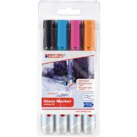 Viltstift edding 95 glasbord rond 1.5-3mm incl zwart assorti 4 stuks - thumbnail