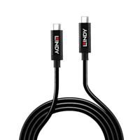 LINDY 43348 USB-kabel USB 3.2 Gen2 USB-C stekker, USB-C stekker 3.00 m Zwart - thumbnail