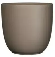 Mica Decorations bloempot Tusca rond 8,5x7,5 cm taupe mat - thumbnail