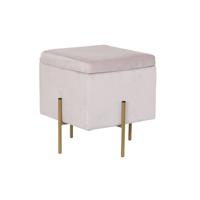 Voetensteun DKD Home Decor Roze Metaal Polyester (45 x 45 x 45 cm) - thumbnail