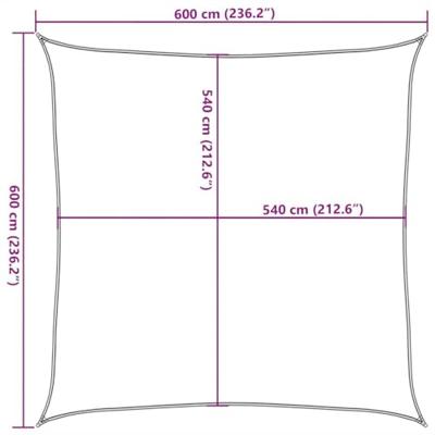 VidaXL Zonnezeil 160 g/m² vierkant 6x6 m hdpe geel VidaXL Zonnezeil 160 g/m² vierkant 6x6 m hdpe geel