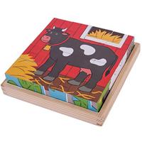 Bigjigs houten blokpuzzel boerderijdieren - thumbnail