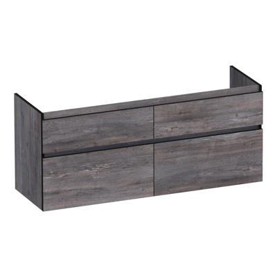 Brauer Delight Edge - Onderkast - 140 cm - met 4 Softclose Lades Greeploos en 2 Sifon Uitsparingen - Driftwood
